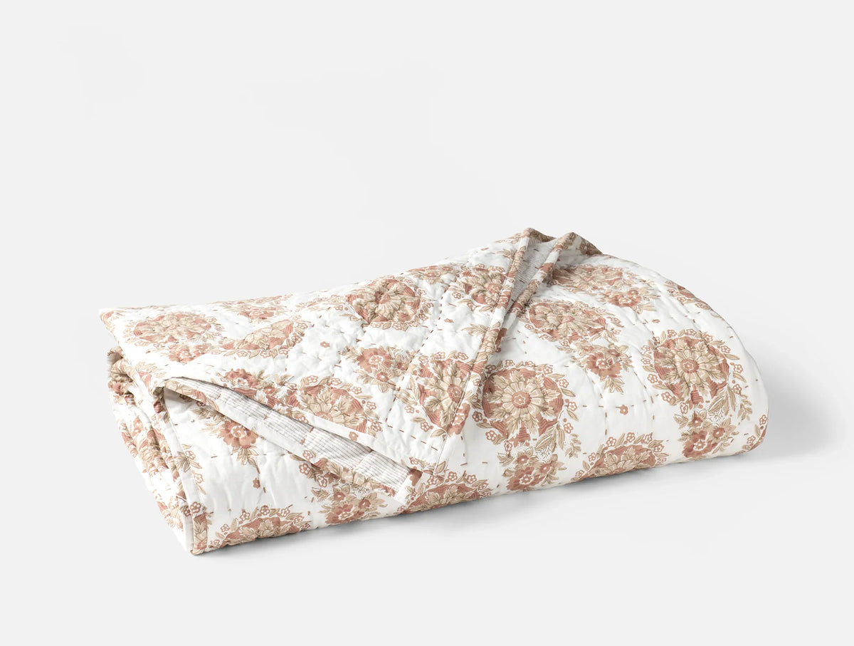 Flores Handstitched Organic Quilt