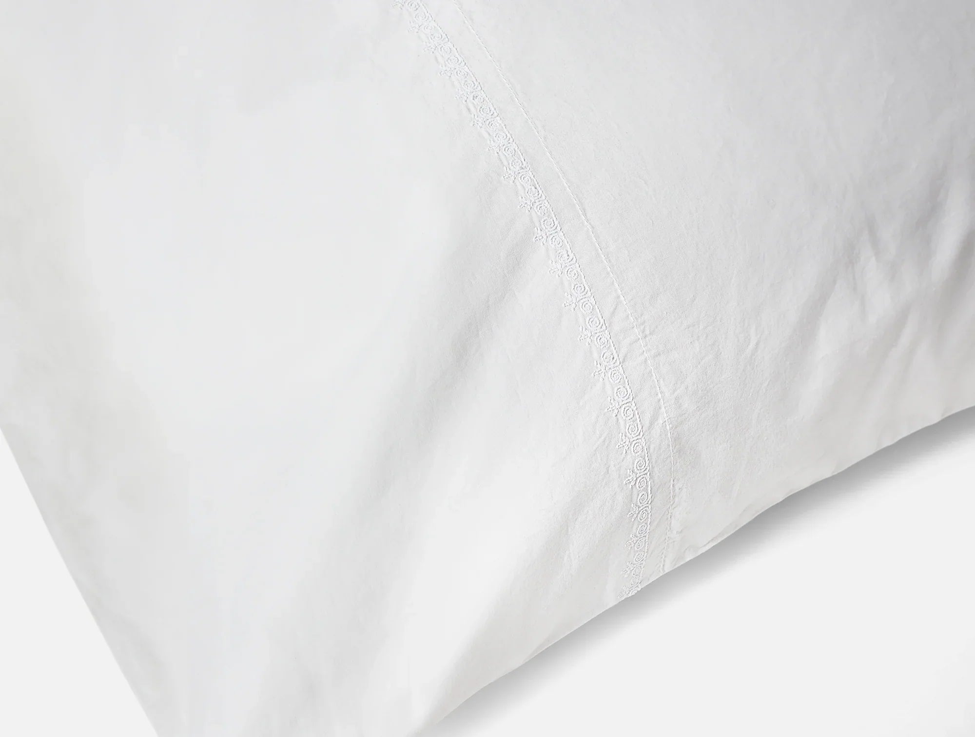 Floret Embroidered Organic Percale Sheet Set