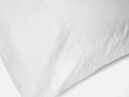 Floret Embroidered Organic Percale Sheet Set