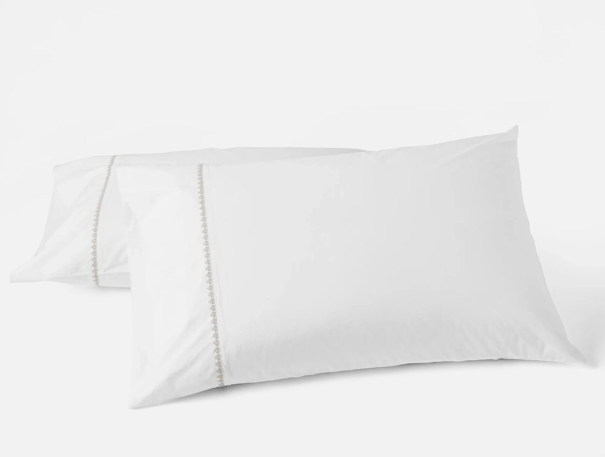Floret Embroidered Organic Percale Sheet Set