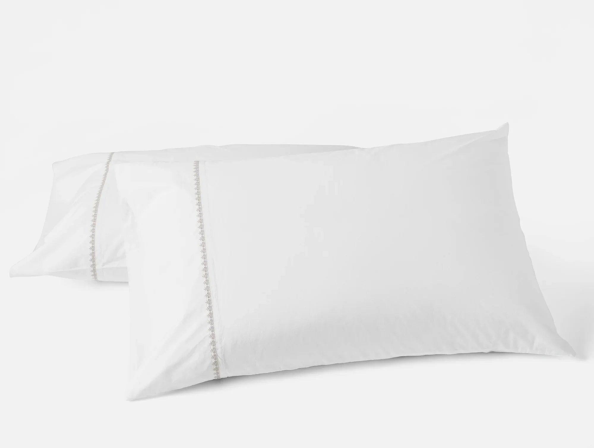 Floret Embroidered Organic Percale Sheet Set